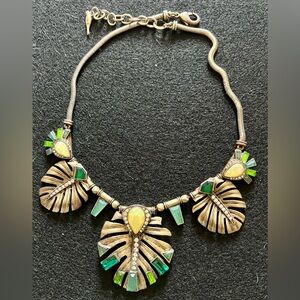 Semi-precious gemstones costume jewelry necklace. Used